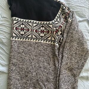 Chaps Black and Cream Knit Sweater